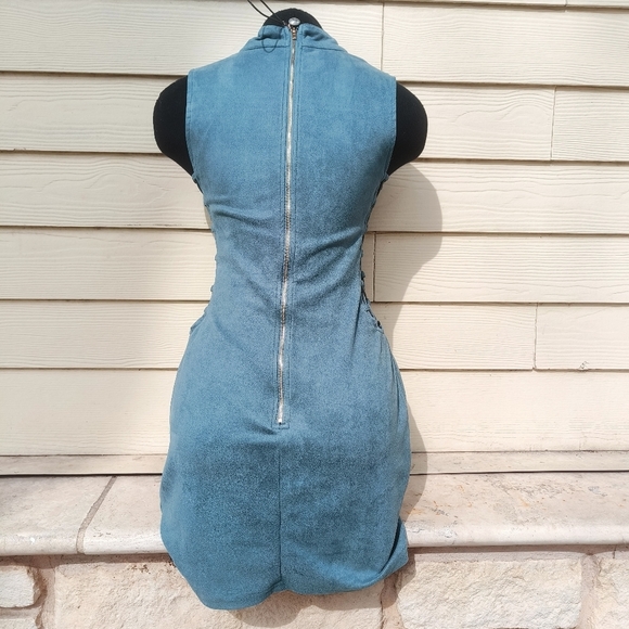 Windsor short sleeveless aqua blue dress size M with two sides on the sides - Picture 2 of 12